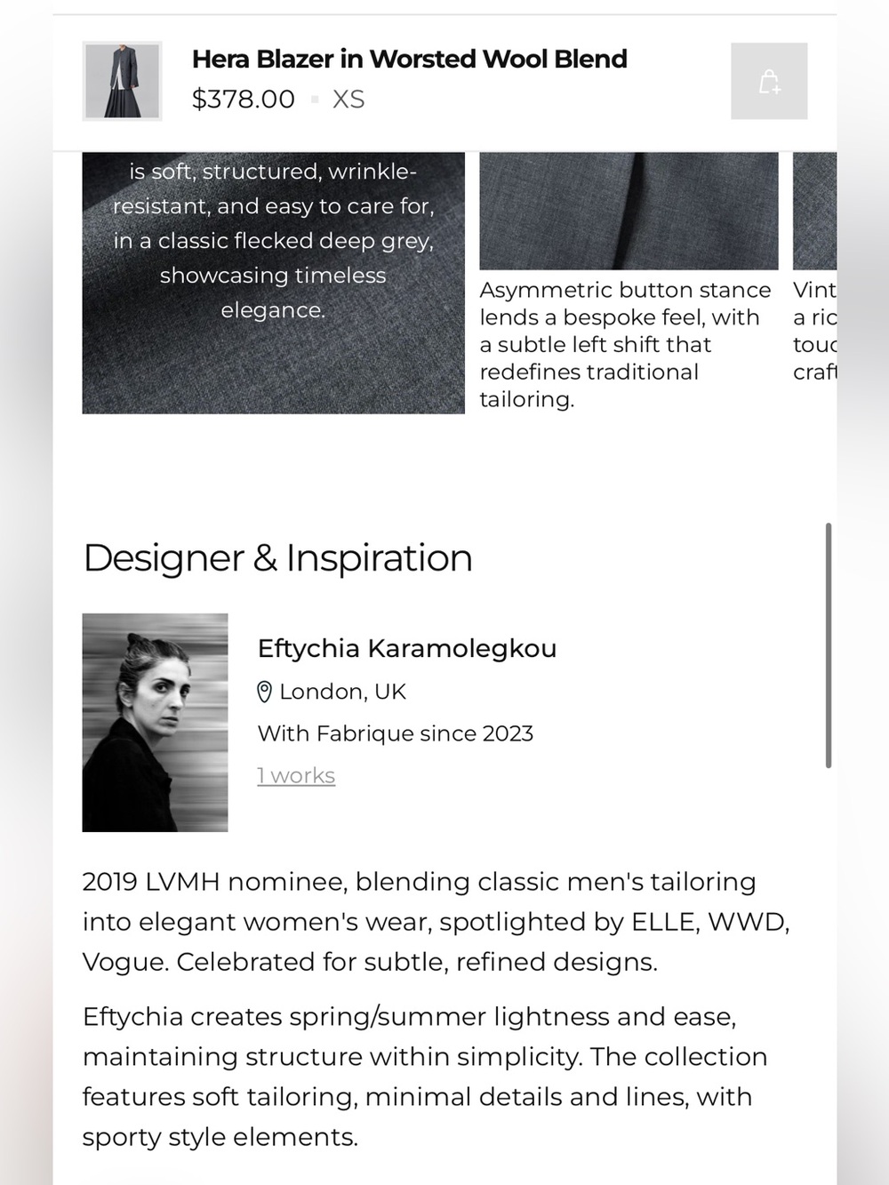 New Fabrique Hera Blazer in Worsted Wool Blend - Picture 11 of 15